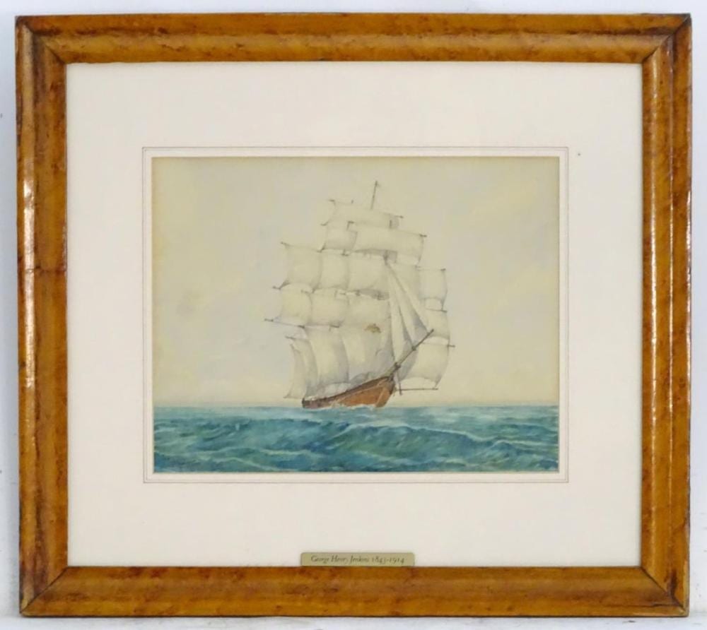 George Henry Jenkins comparable auction result: george henry jenkins 1843 1914 marine school watercolour a clipper ship under full sail signed