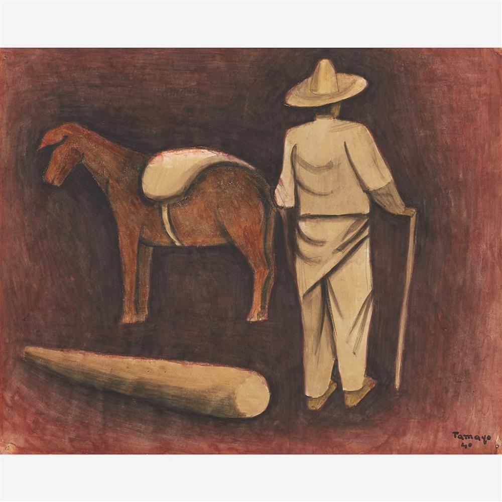 Rufino Tamayo (Mexican, 1899-1991), , Hombre con Mula sold by Freeman's | Hindman, lot 44 — auction record photograph