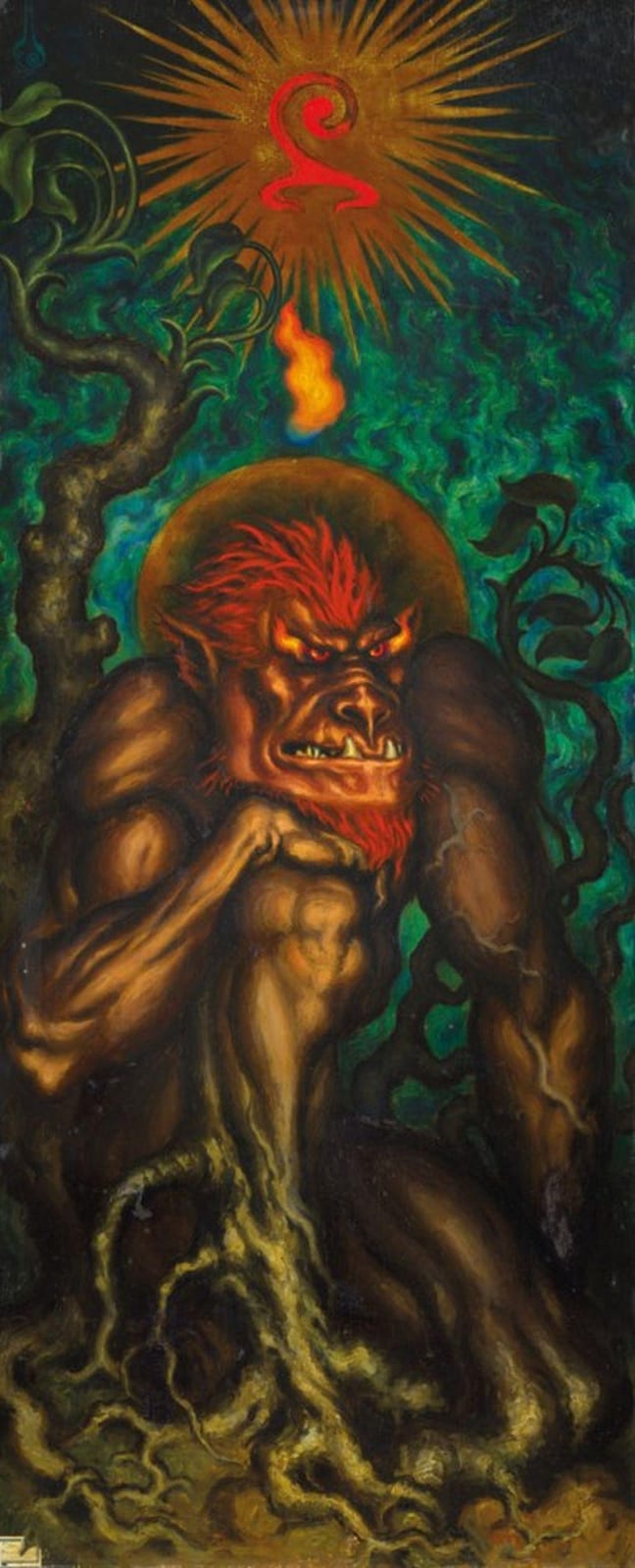 Nicolas Kalmakoff comparable auction result: nicolas kalmakoff 1873 1955 primate and le monstre l p e two panels for the chapelle fortin
