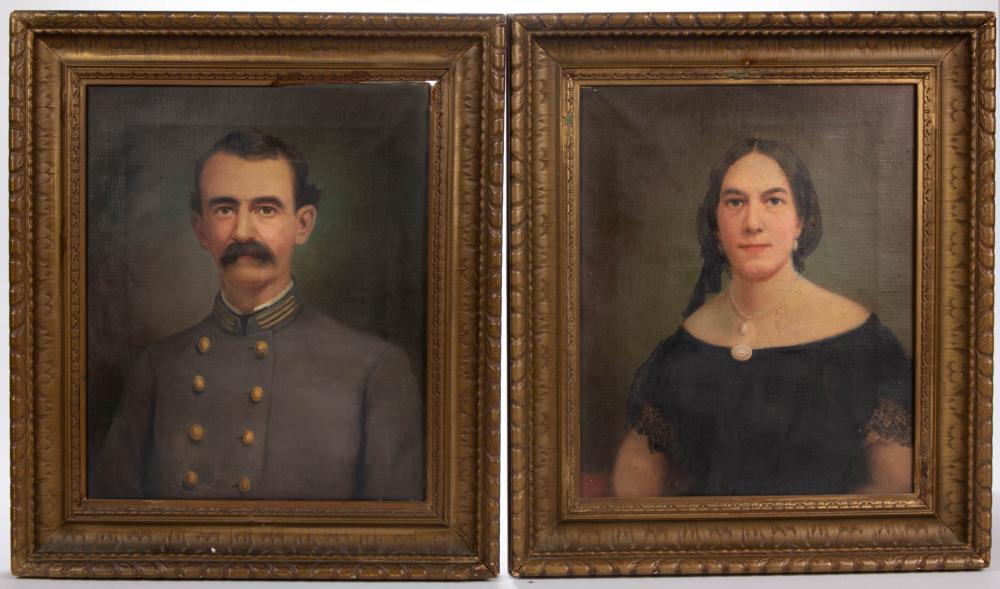 AMERICAN SCHOOL (EARLY 20TH CENTURY) NORTH CAROLINA CIVIL WAR RELATED PAIR OF PORTRAITS sold by Jeffrey S. Evans & Associates, lot 2044 — auction record photograph
