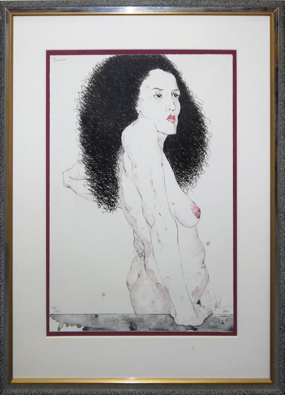 Erhard Göttlicher comparable auction result: erhard g ttlicher weibliche halbakte 2 signierte gro e farblithographien galeriegerahmt