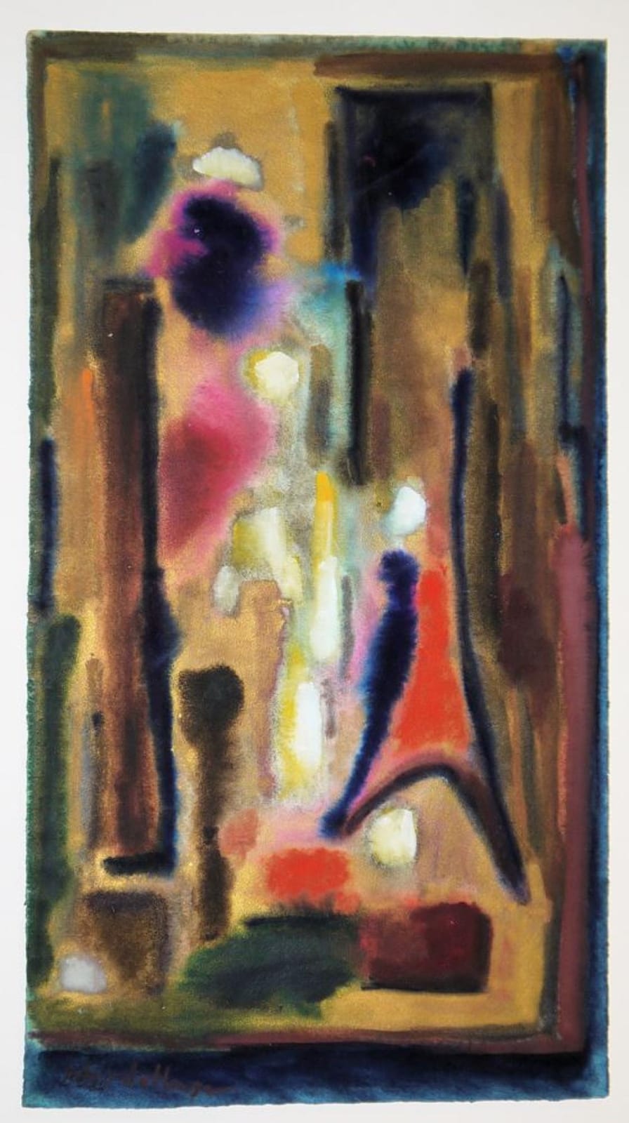 Hans Werdehausen comparable auction result: hans werdehausen informelle farbfl chen aquarell der 1950er jahre