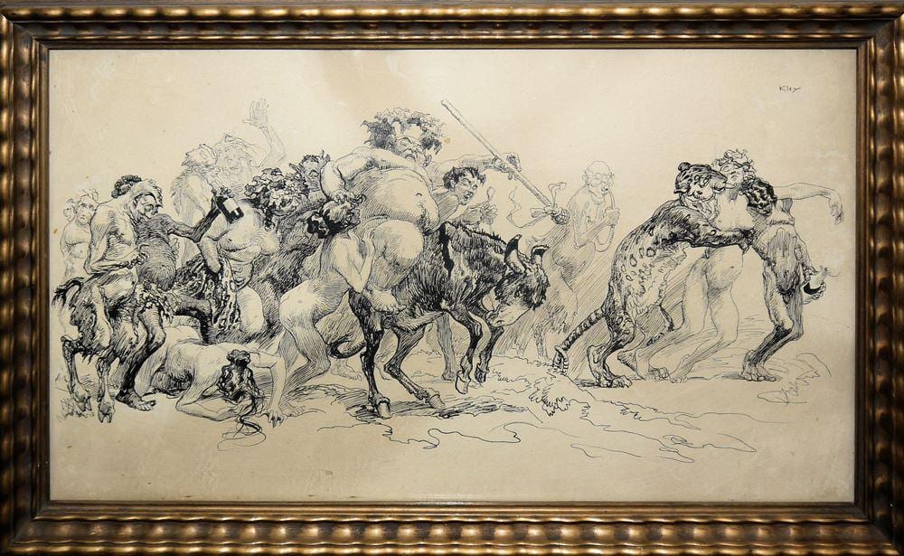 Heinrich Kley comparable auction result: heinrich kley bacchantenzug federzeichnung um 1900