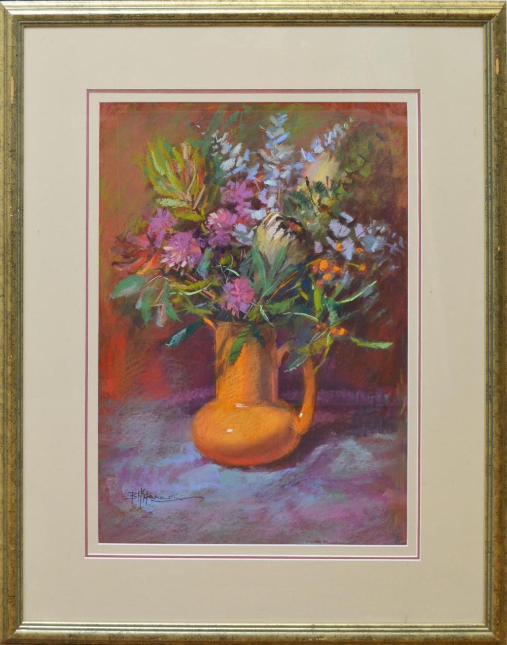 barbara mcmanus natives with orange jug pastel on paper 67 x 47cm frame size 98 x 77 5cm condition good leonard joel deliver · Leonard Joel · 2020-11-05 Barbara McManus comparable auction result: barbara mcmanus natives with orange jug pastel on paper 67 x 47cm frame size 98 x 77 5cm condition good leonard joel deliver