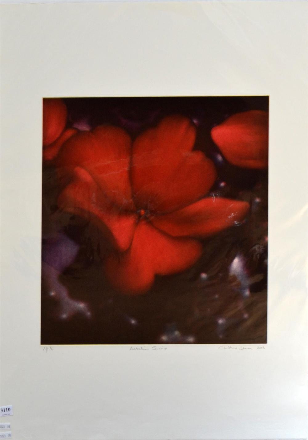 Christine Johnson comparable auction result: christine johnson australian sunrise 2005 mezzotint a p 8 10 45 x 41cm unframed but backed and wrapped for protection very good