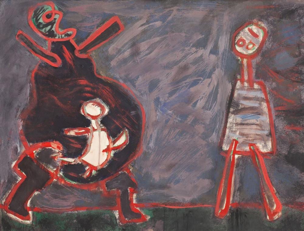 Ryszard Grzyb comparable auction result: ryszard grzyb b 1956 family taking a walk 1