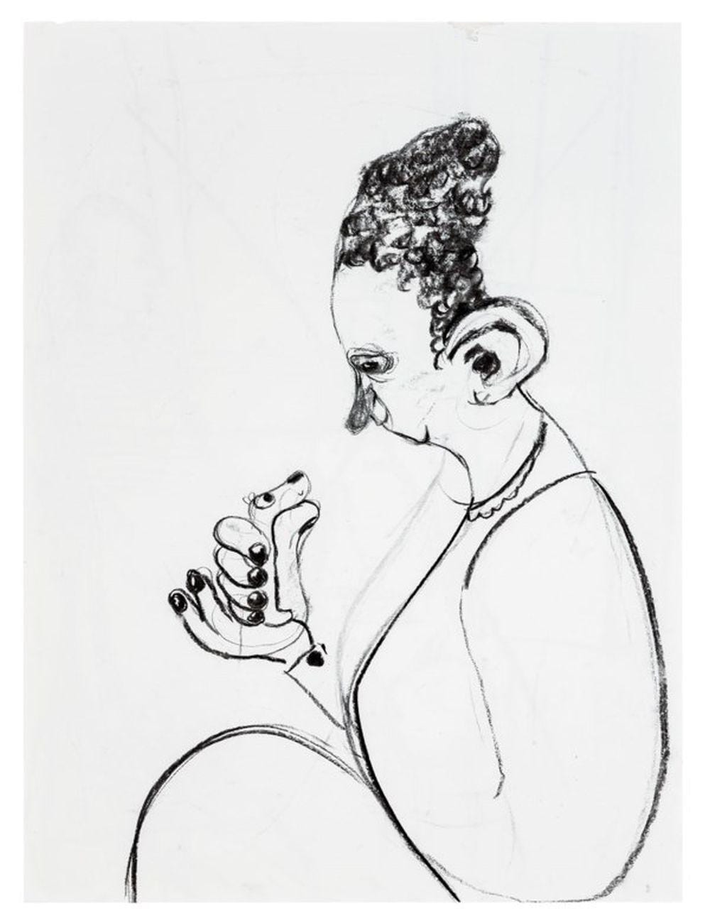 Sanya Kantarovsky comparable auction result: sanya kantarovsky b 1982 untitled charcoal on paper 22 x
