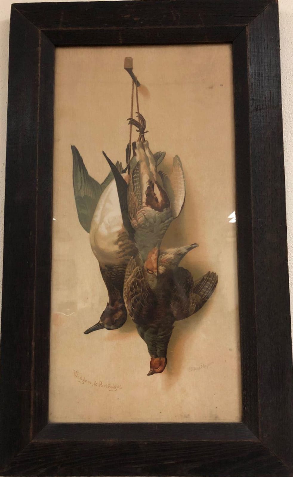 Helena J. Maguire comparable auction result: oak framed wigeon partridge print