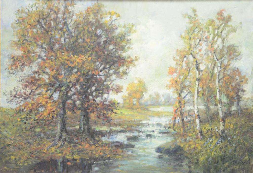 Francis William Van Vreeland comparable auction result: francis william van vreeland american 1879 1954 autumn scene along the stream oil on canvas signed lower right 28 x 40