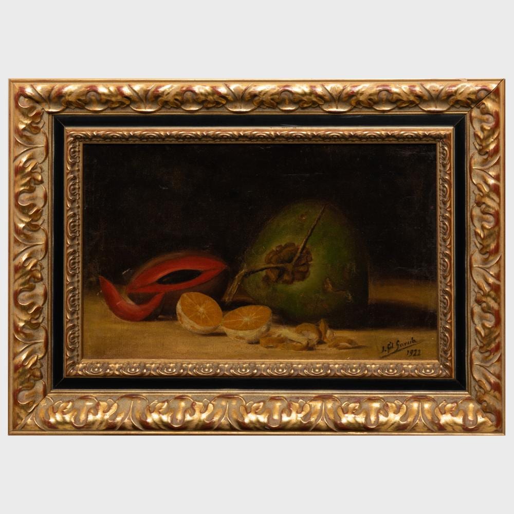 Juan Gil Garcia comparable auction result: juan gil garcia 1876 1932 still life with oranges and papaya