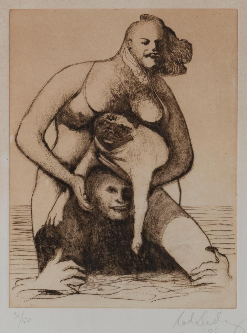Rod Dudley comparable auction result: rod dudley 1935 untitled sepia etching editioned 31 50 signed and dated 86 in lower margin 19 5 x 15cm image