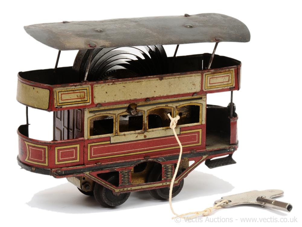 Willis Bing Davis comparable auction result: bing germany tinplate clockwork double decker
