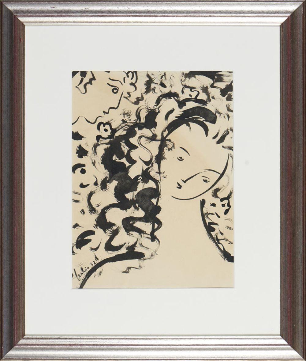 Júlio (1902) comparable auction result: j lio tinta da china s papel 40 5 x 30 cm
