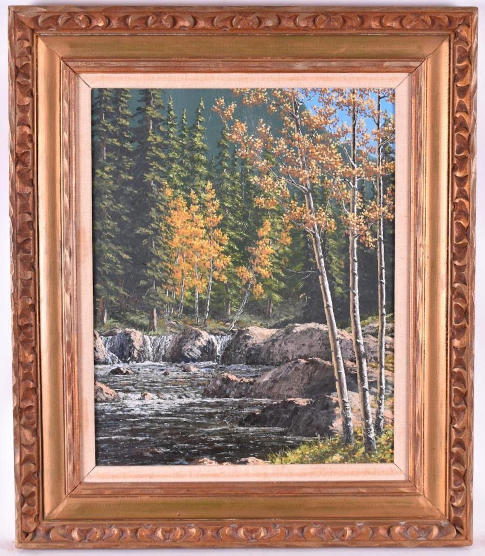 James Disney comparable auction result: james disney cascades original oil on canvas
