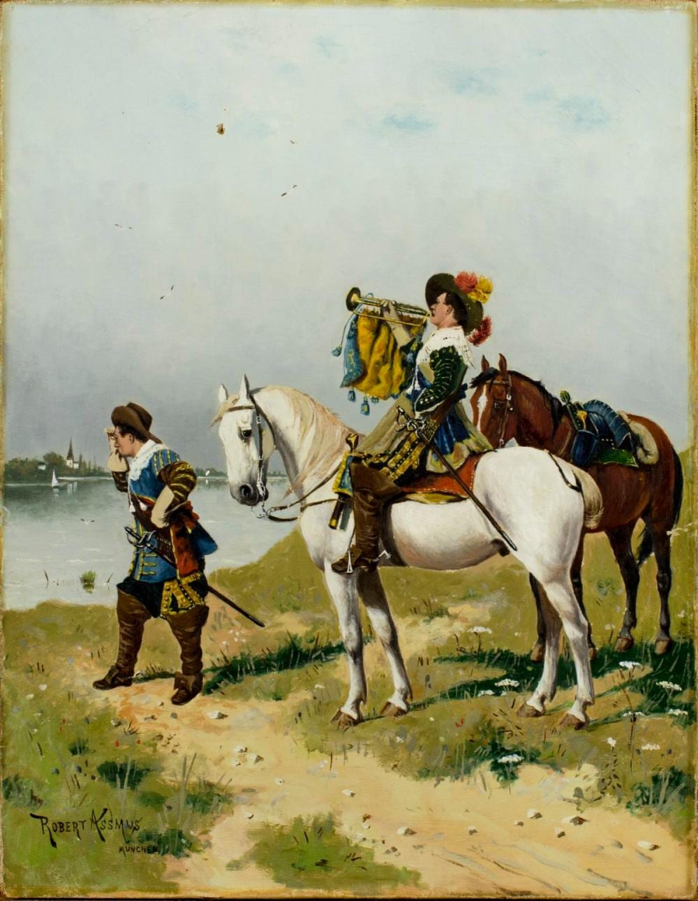 Robert Assmus comparable auction result: robert assmus german 1837 1904 oil painting antique