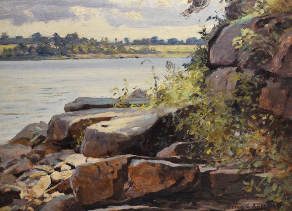 Victor Coleman Anderson comparable auction result: victor c anderson ny 1882 1937 oil coastal scene