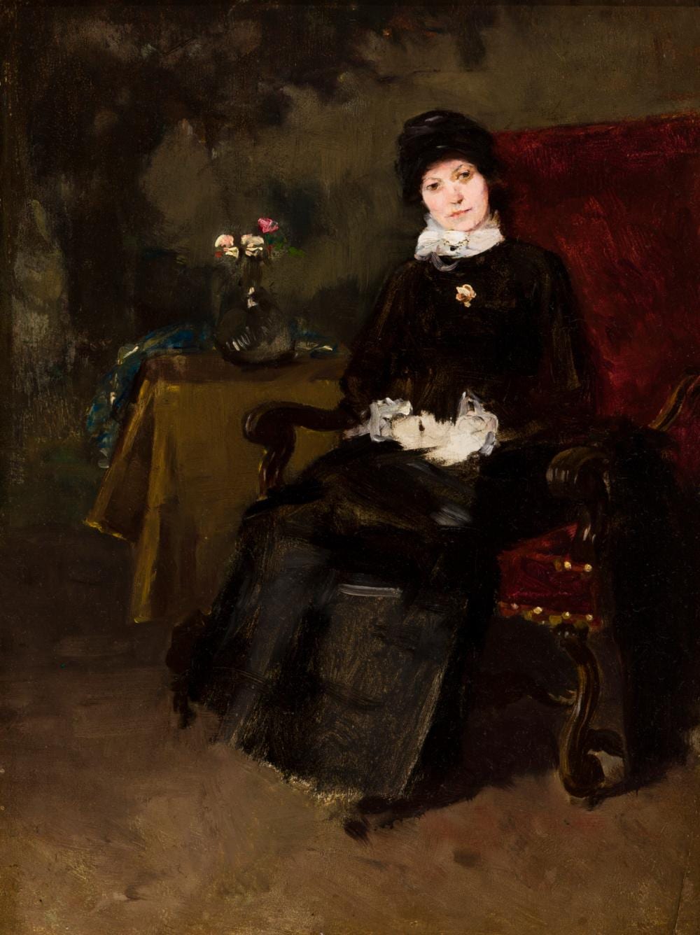 Mihály Munkácsy comparable auction result: munk csy mih ly 1844 1900 woman sitting in armchair around 1878