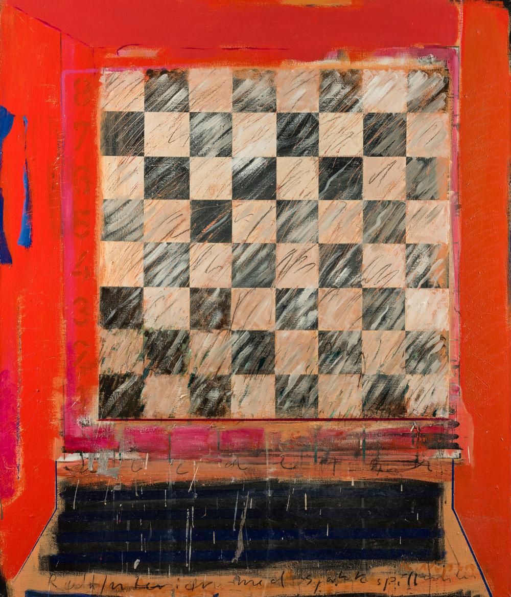 Kjell Arne Nupen comparable auction result: kjell nupen 1955 2014 red interior with a chess board
