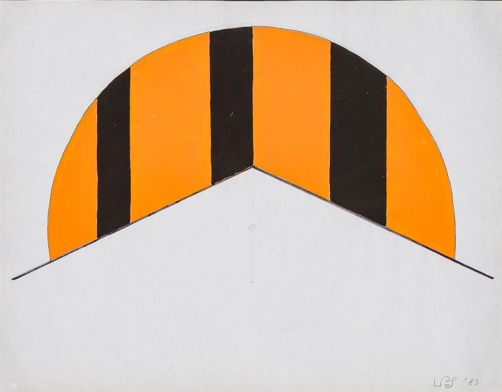 LEON POLK SMITH, American (1906-1996), Untitled, acrylic and marker on paper, initialed and dated lower right "LPS 83", 13 7/8 x 18... sold by Shannon's, lot 23 — auction record photograph