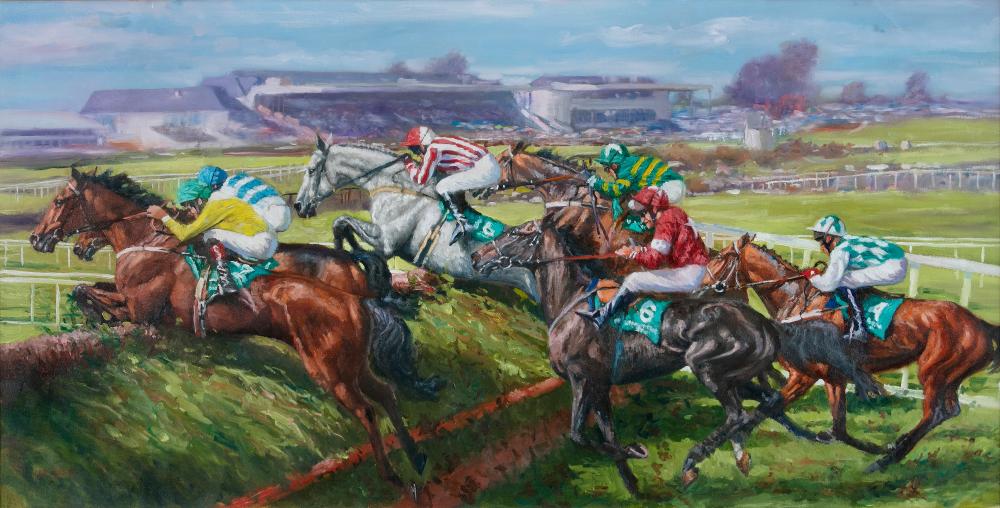 Roy Lyndsay comparable auction result: roy lyndsay b 1945 punchestown races oil on canvas 59 x 116cm 23 x 45 signed