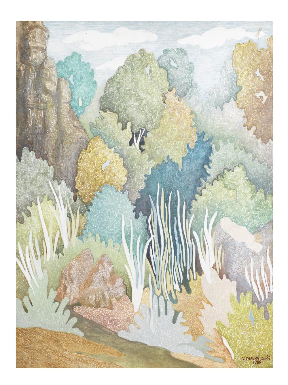 Naseer Chaura comparable auction result: naseer chaura syria 1920 1992 the enchanted forest