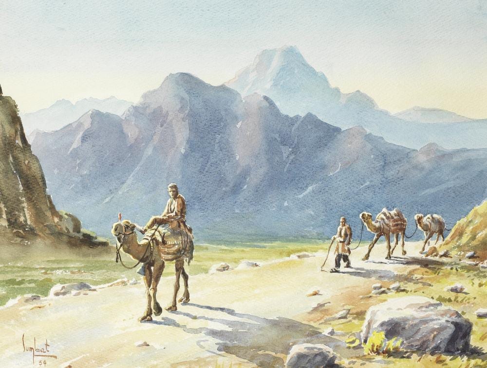 Sumbat Der Kiureghian comparable auction result: sumbat der kiureghian iran 1913 1999 camels through mountains