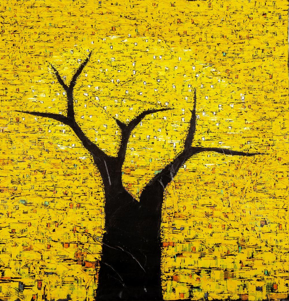 ALEX NWOKOLO comparable auction result: alex nwokolo nigerian born 1963 sunny ii 2017 unstretched and unframed