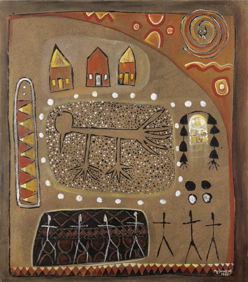 Tola Wewe comparable auction result: tola wewe nigerian born 1959 definitions unframed
