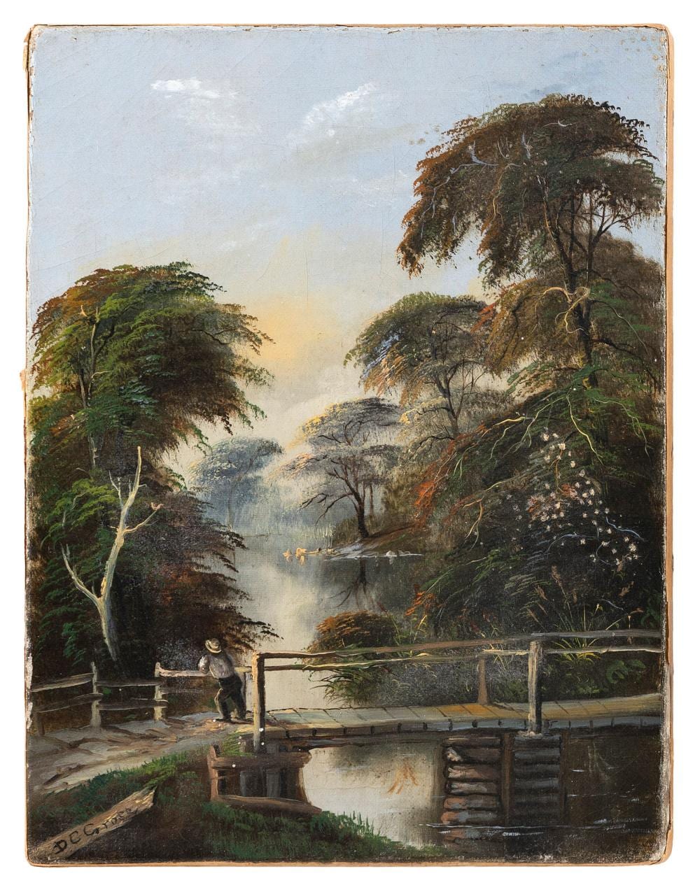 daniel charles grose washington d c canada 1838 1900 a lone figure enjoying the view from a bridge oil on canvas 12 x 9 u · Eldred's · 2020-11-30 Daniel Charles Grose comparable auction result: daniel charles grose washington d c canada 1838 1900 a lone figure enjoying the view from a bridge oil on canvas 12 x 9 u