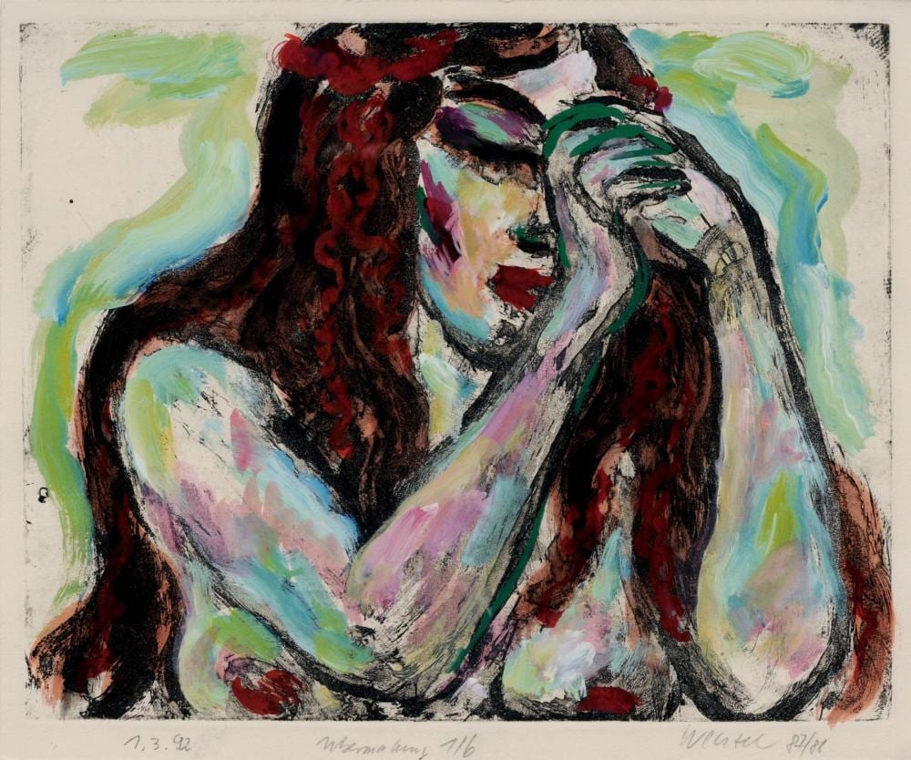 Jurgen Wenzel comparable auction result: juergen wenzel weiblicher halbakt mit aufgestuetzten armen 1987 1988