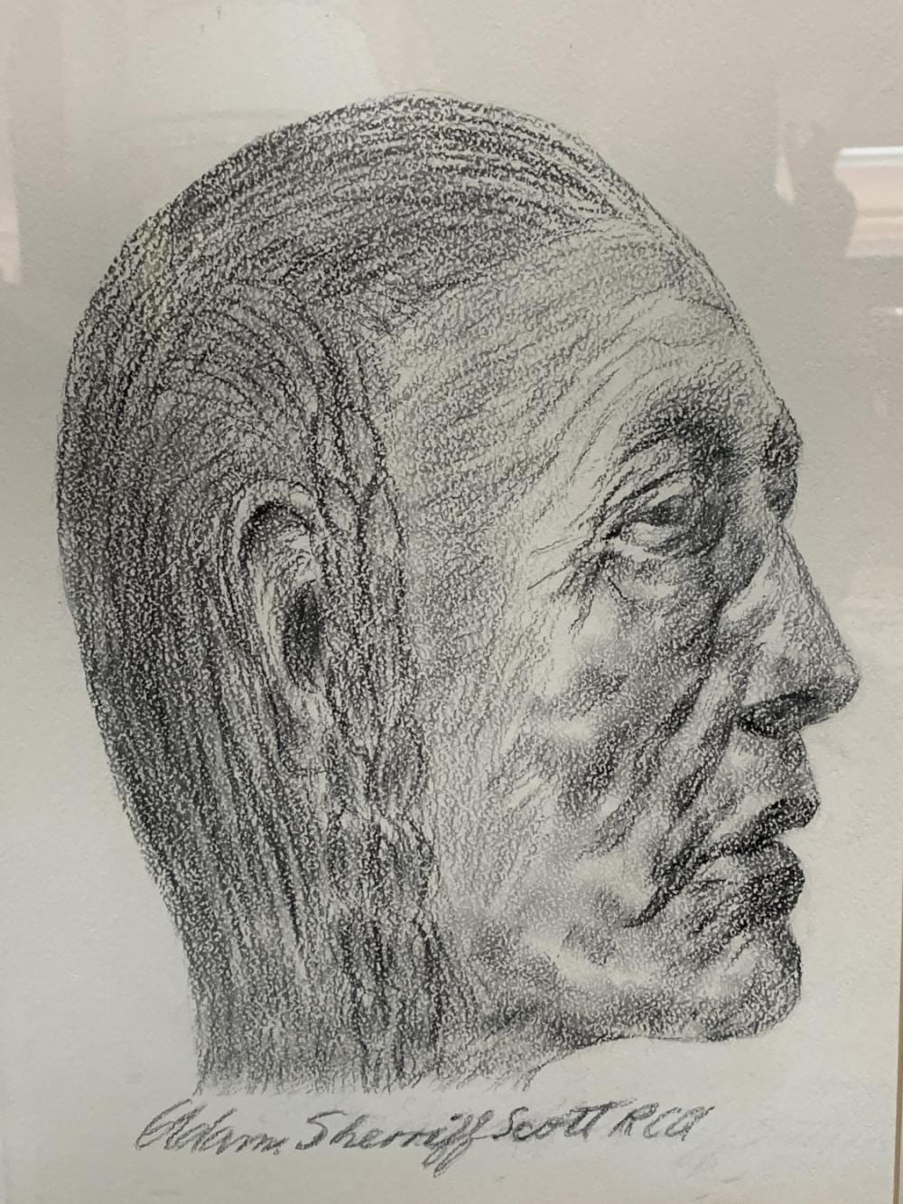 Adam Sheriff Scott comparable auction result: adam sheriff scott charcoal on paper portrait