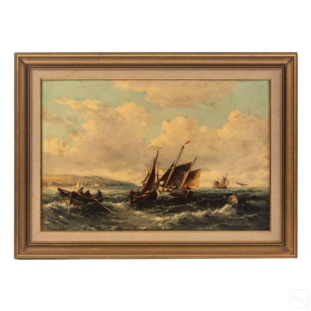Samuel Calvert comparable auction result: samuel calvert 19th c victorian seascape painting