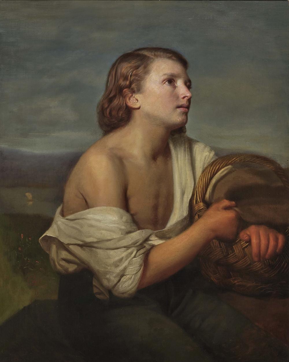 William Charles Thomas Dobson comparable auction result: william charles thomas dobson boy with basket