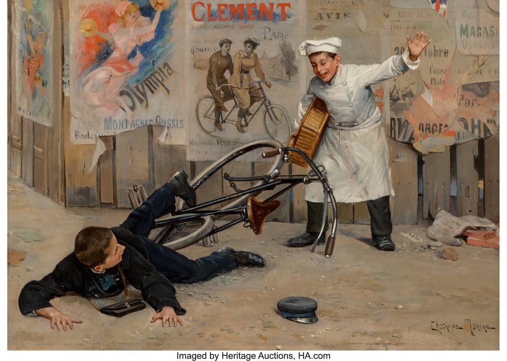 Paul Charles Chocarne-Moreau comparable auction result: paul charles chocarne moreau french 1855 1930 a striking encounter oil on can