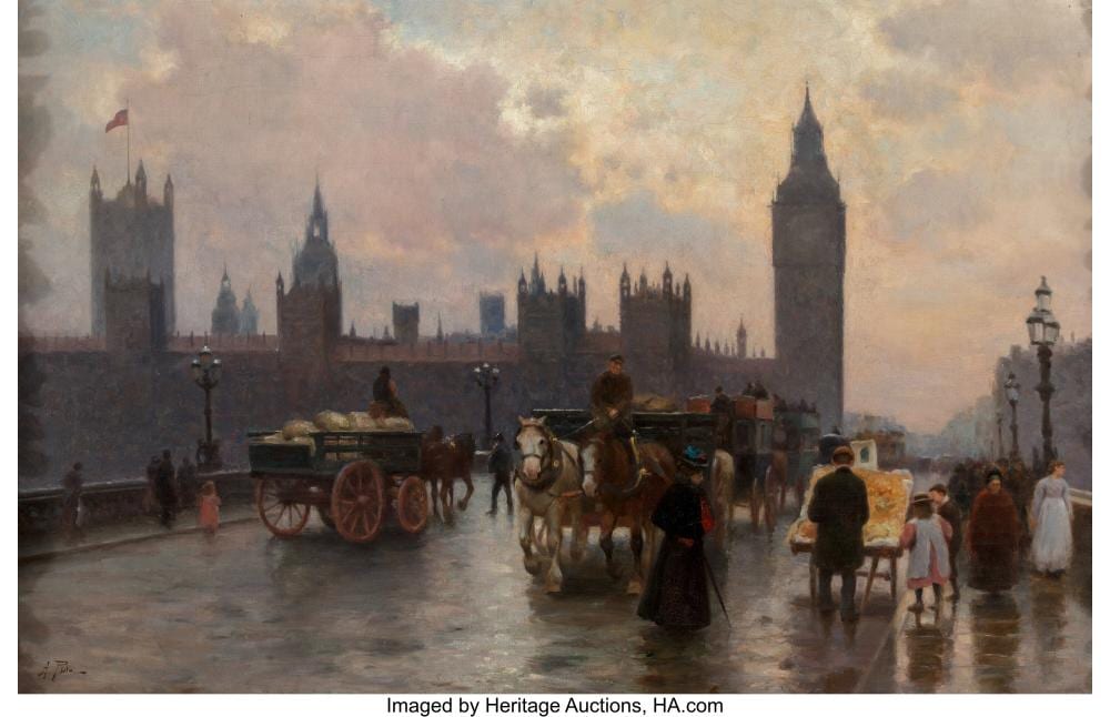 Alberto Pisa comparable auction result: alberto pisa italian 1864 1931 the houses of parliament from the westminster