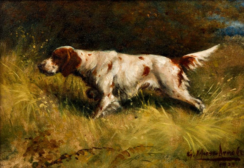 Gustav Muss-Arnolt comparable auction result: gustav muss arnolt 1923 painting setter on point