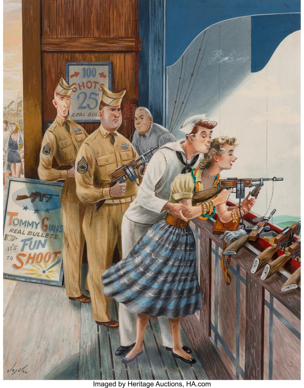 Constantin Alajalov comparable auction result: constantin alajalov american 1900 1987 shooting gallery the saturday evening
