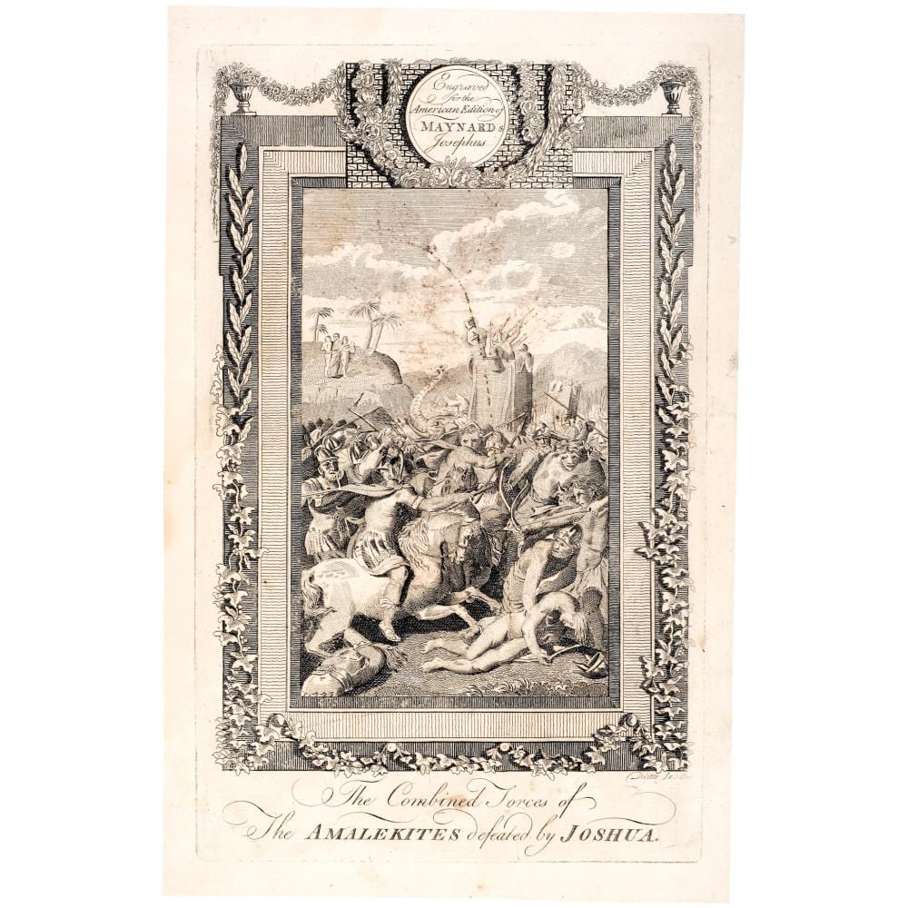 Joshua Charles Armitage comparable auction result: 1792 amos doolittle copper plate engraved print amalekites defeated by joshua