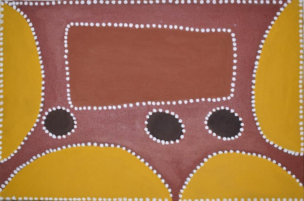 Henry Wambini comparable auction result: henry wambini jawalyi c 1934 2003 jallaroon country earth pigment acrylic on canvas stretched