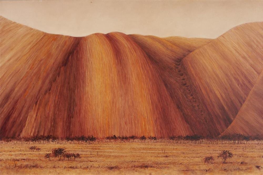 Lambert Visser comparable auction result: lambert visser 1949 uluru series 16 2000 67 x 100 cm frame 70 x 103 x 4 cm