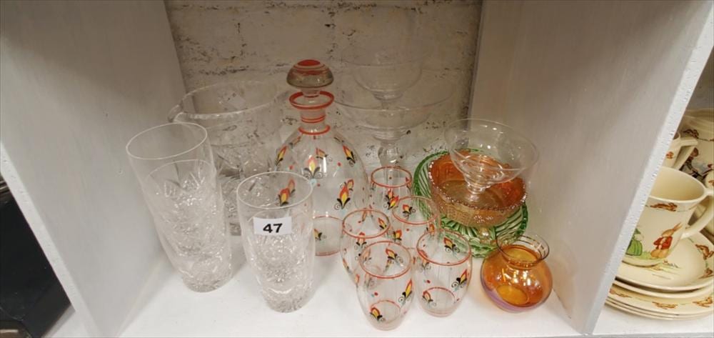 Shelf of vintage Crystal & Glassware sold by Kerleys Auctions, lot 47 — auction record photograph