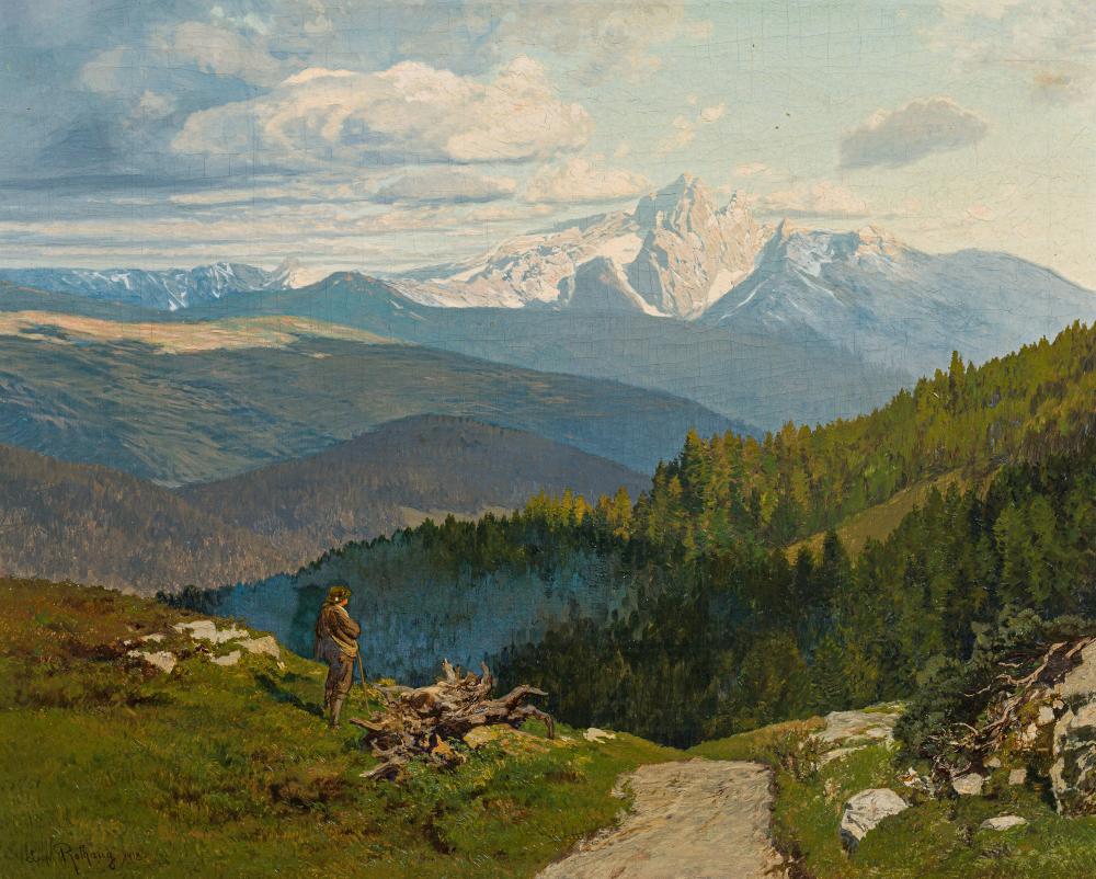 Leopold Rothaug comparable auction result: leopold rothaug view of the dachstein
