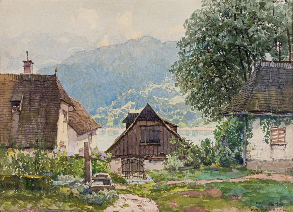 Fritz Lach comparable auction result: fritz lach grein at the danube