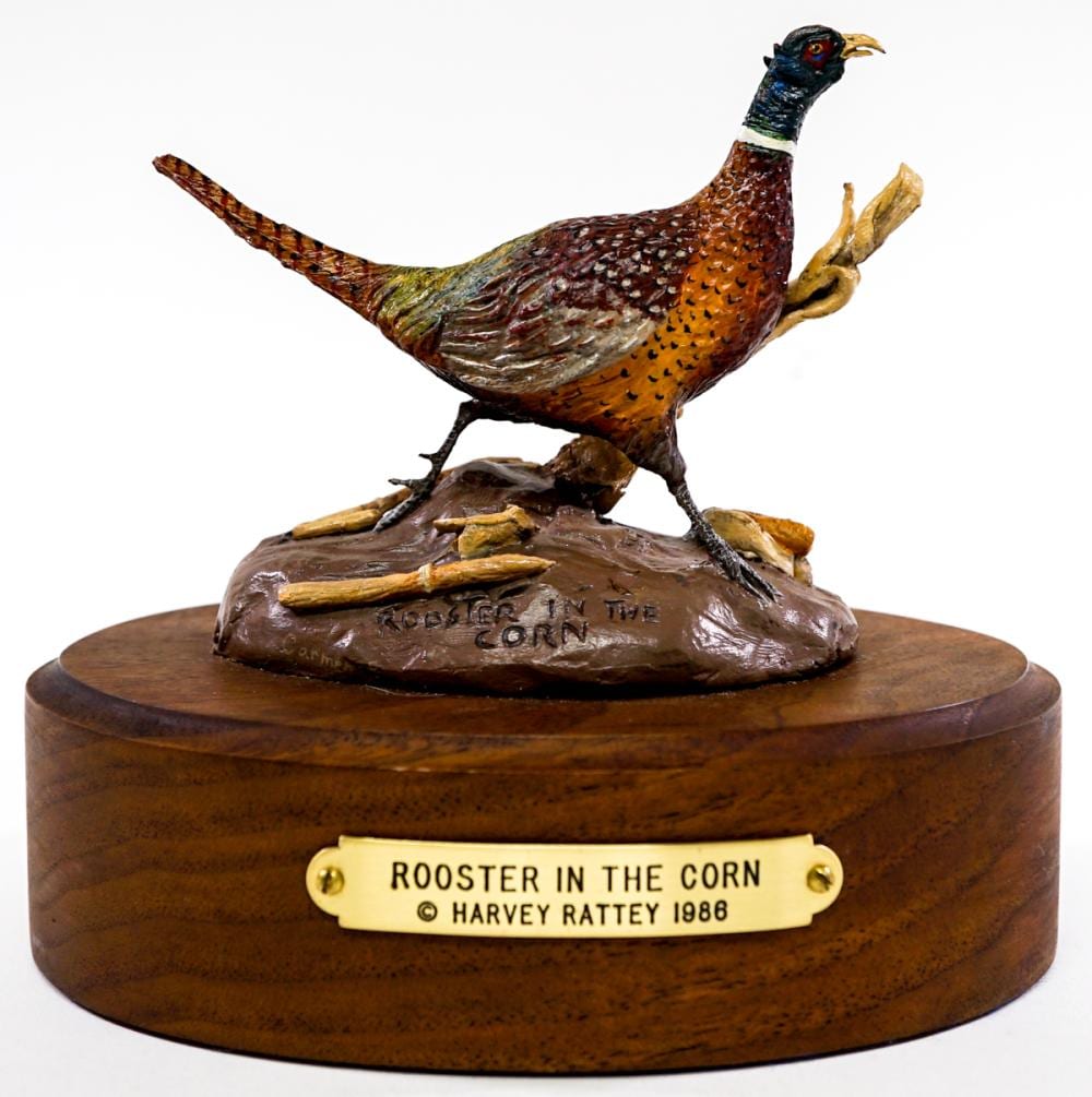 Harvey Rattey comparable auction result: harvey rattey rooster in the corn 1986 19 200