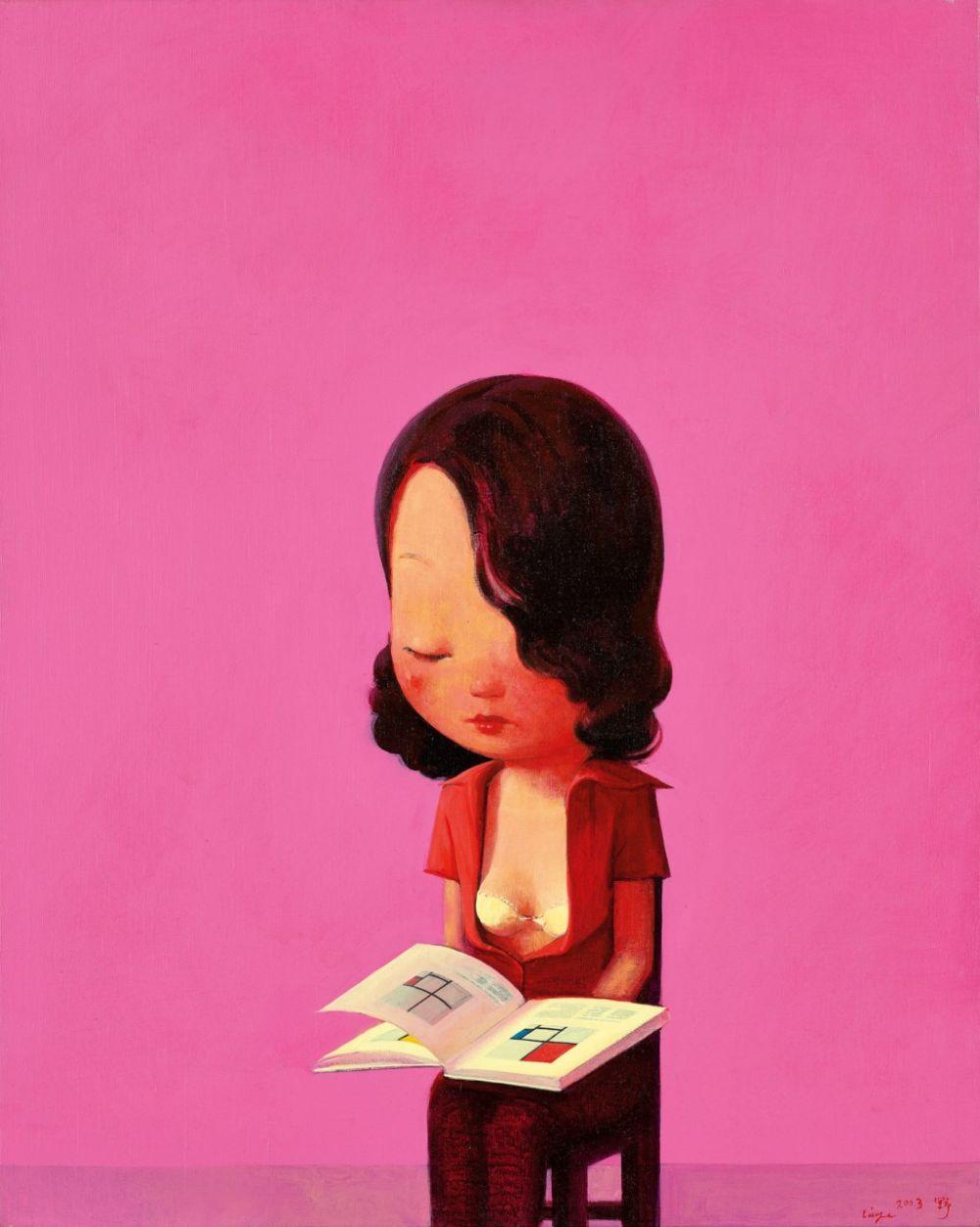 Liu Ye (B. 1964) Woman Reading acrylic on canvas 100 x 80 cm. (39 3/8 x 31 comparable sale