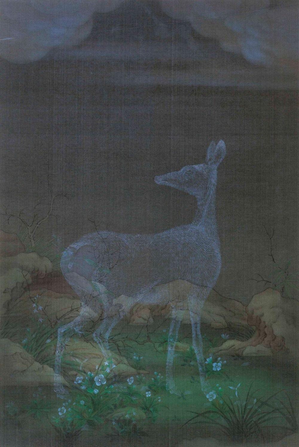 Hao Liang (B. 1983) Quiet Calls ink and colour on silk 89.5 x 60 cm. (35 1/ comparable sale