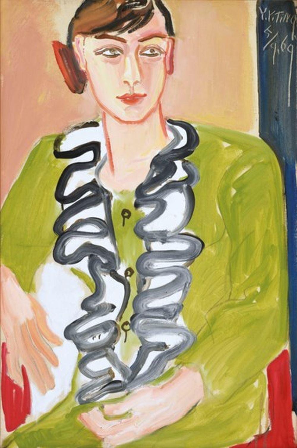 Ting Yin Yung (DING YANYONG, 1902-1978) Seated Lady in Green Blouse oil on comparable sale