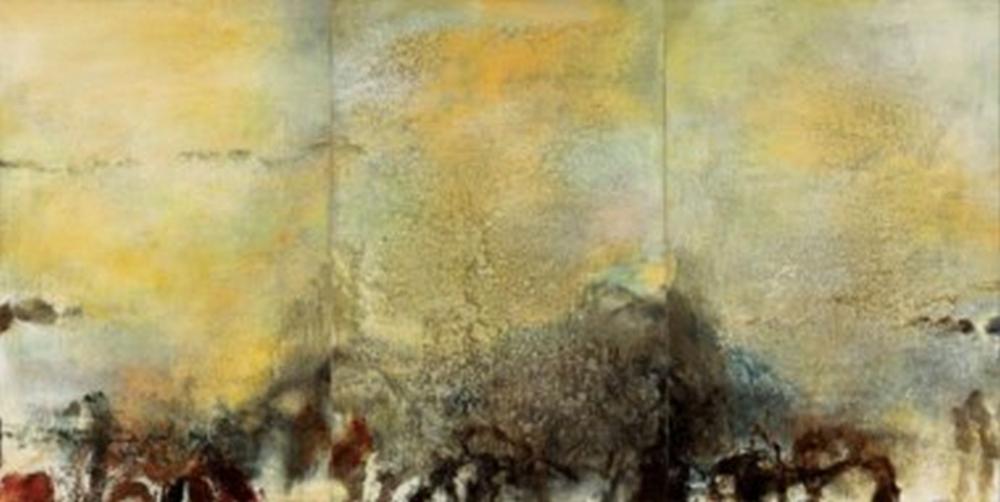 Zao Wou-Ki (ZHAO WUJI, 1920-2013) 15.01.82 oil on canvas (triptych) each: 1 comparable sale
