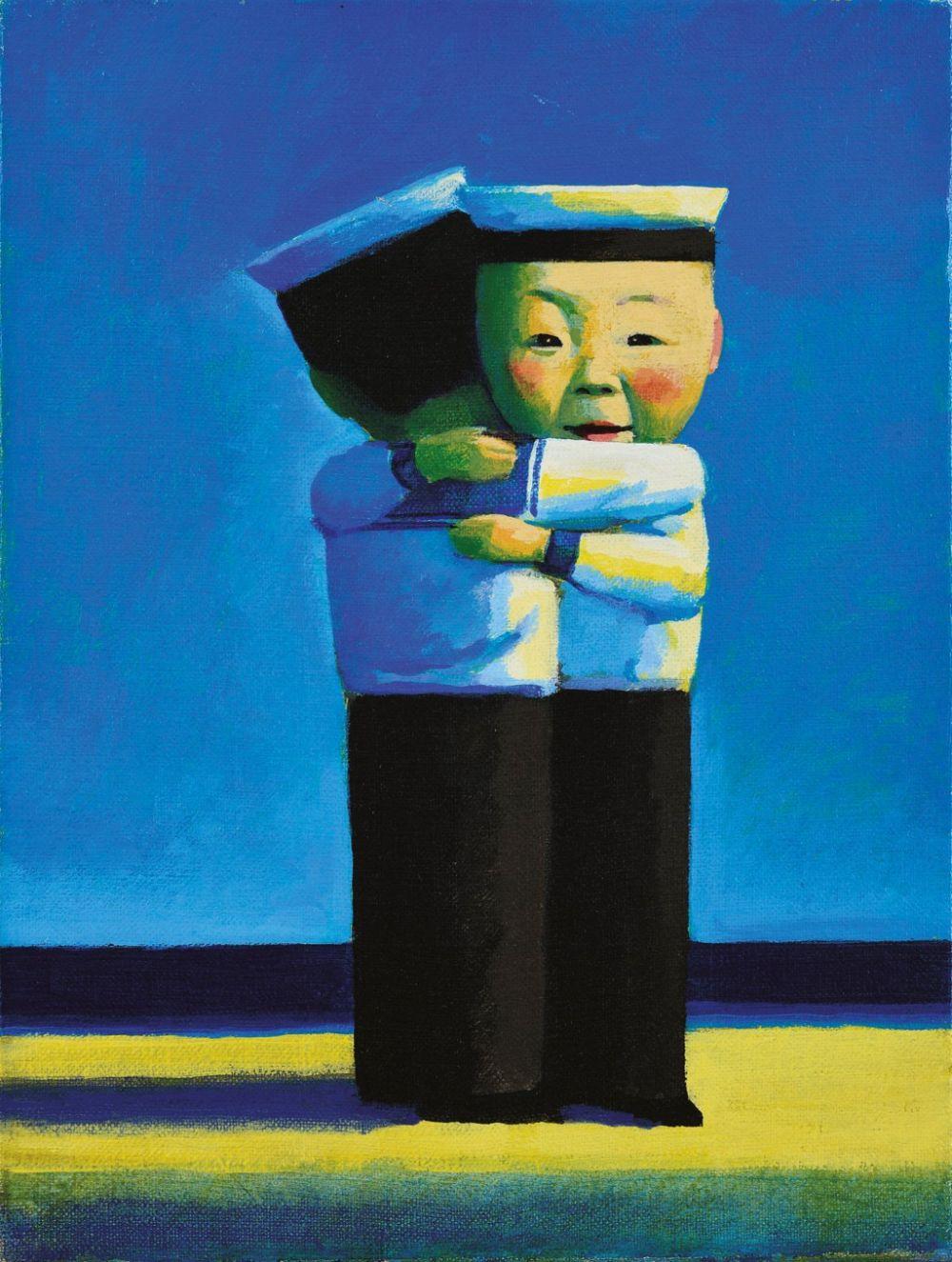 Liu Ye (B. 1964) Friendship acrylic on canvas 29 x 22 cm. (11 3/8 x 8 5/8 i comparable sale