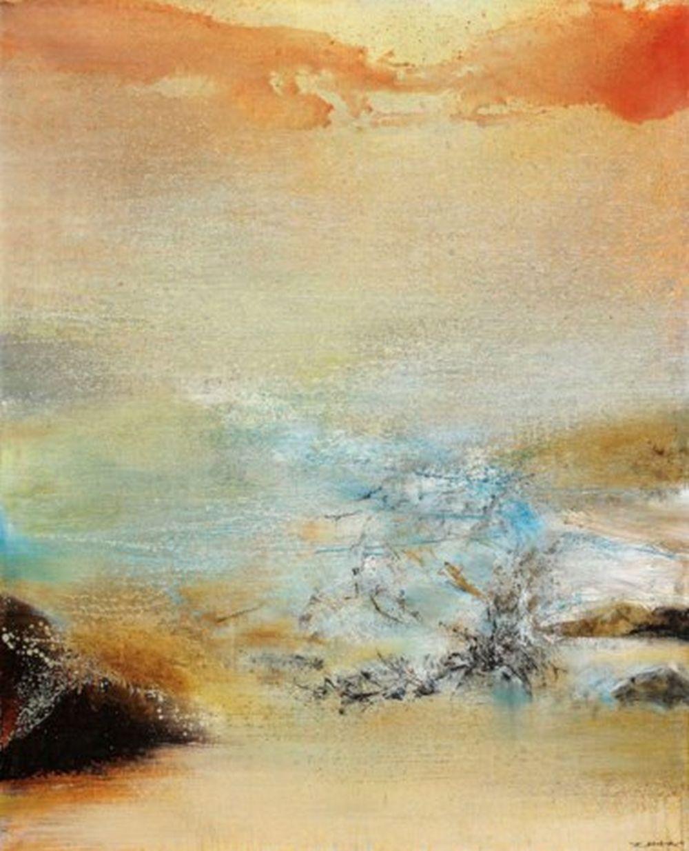 Zao Wou-Ki (ZHAO WUJI, 1920-2013) 04.12.85 oil on canvas 100 x 81 cm. (39 3 comparable sale
